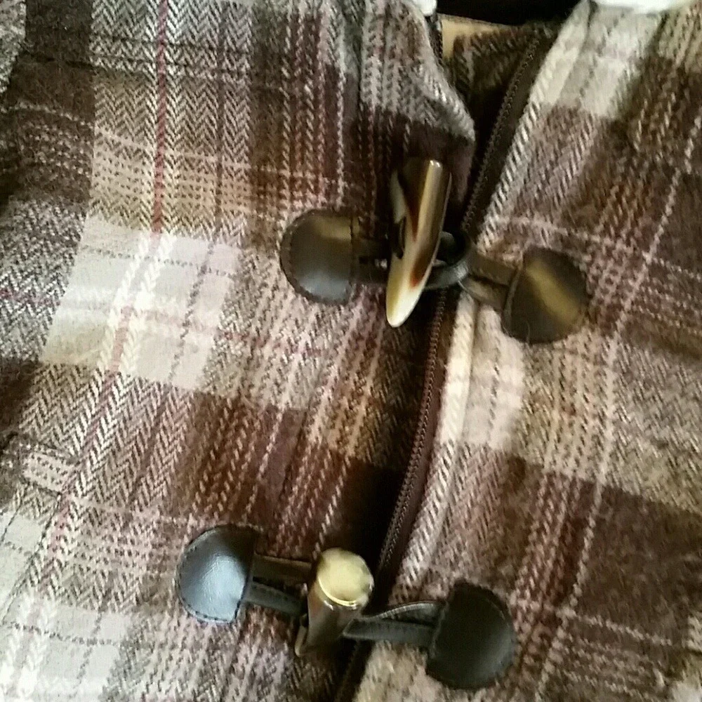 Old Navy Girls Brown Plaid Hooded Jacket Size‎ 5T